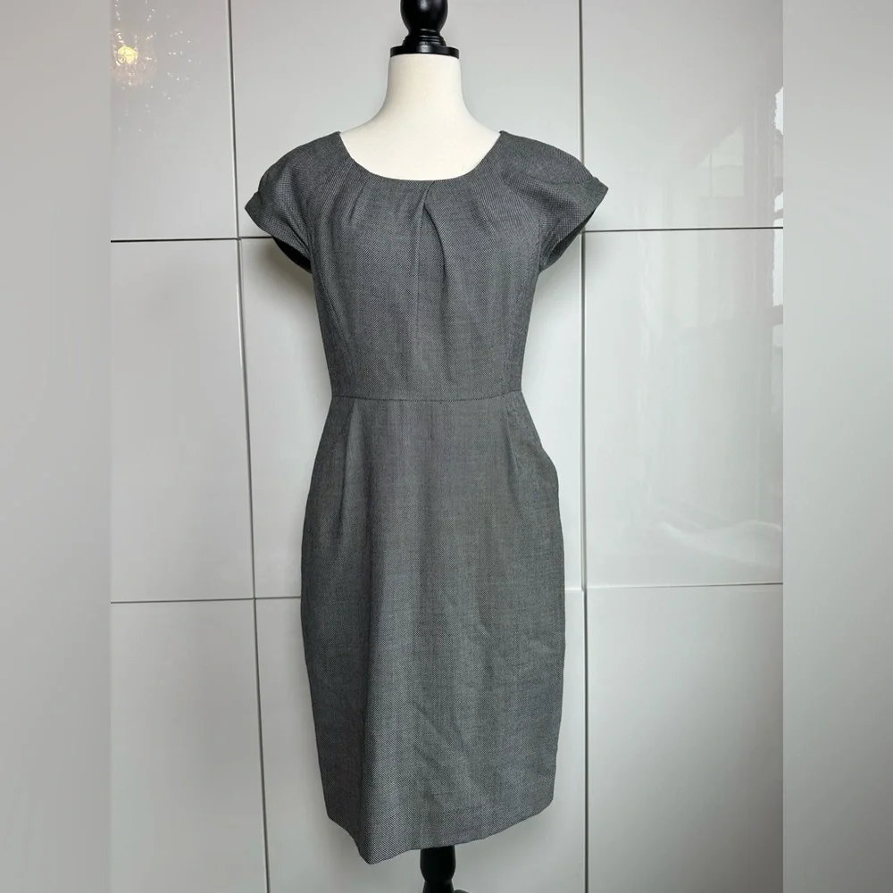 J. Crew Womens 4 Super 120s Wool Cap Sleeve Sheath Dress Career Work